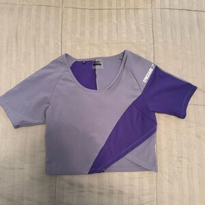 Gymshark Women's Purple and Gray Top